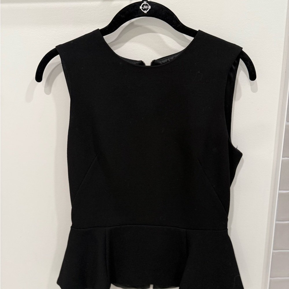 French Connection Black Sleeveless Peplum Top